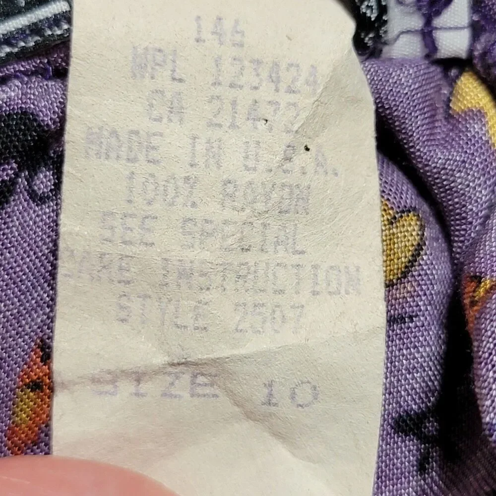 Howard Wolf Purple & Tan Patchwork Full Length Skirt - Size 10